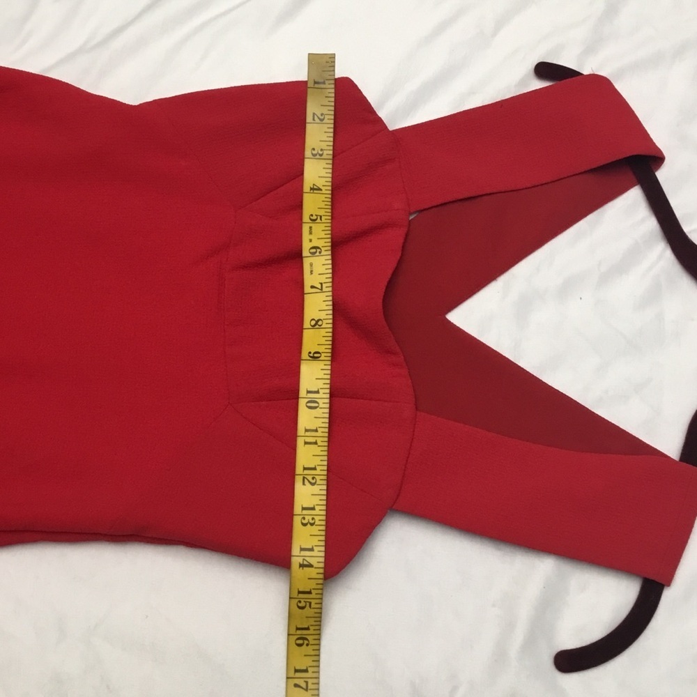 BCBG Vibrant Red Square Neck Sheath Maxi Dress for Prom - Picture 8 of 15